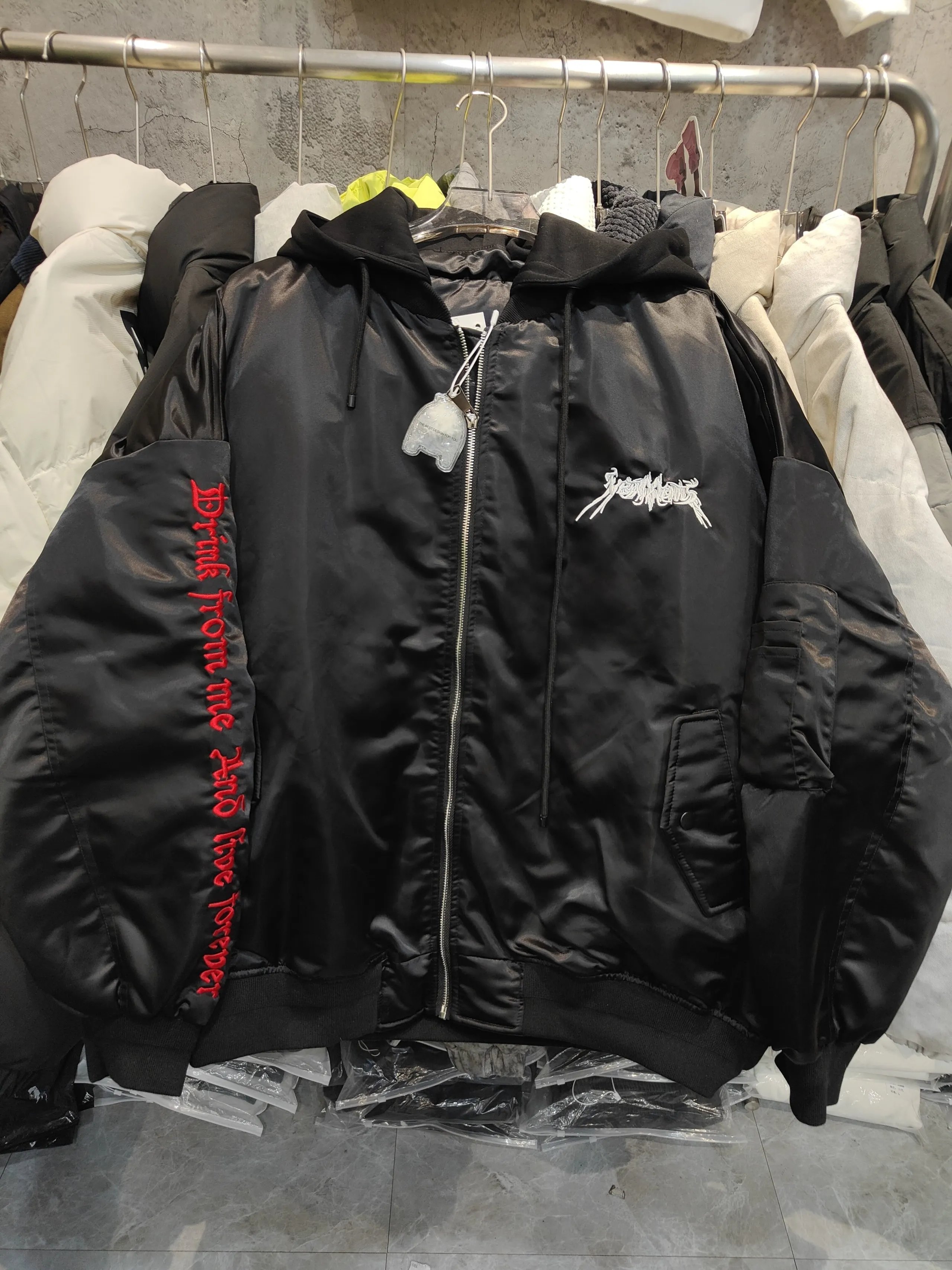 VTM Bomber Baseball Jacket Embroidered Motorcycle